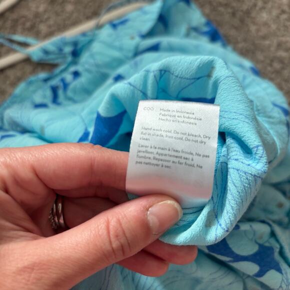 Lusana Women’s Lindi Mini Dress Sz Blue Sz 6 Resort Vacation Tiered EUC - Picture 13 of 13